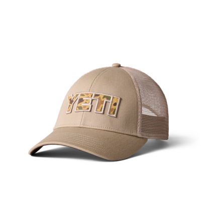 Yeti Camo Logo Badge Trucker Hat - Khaki