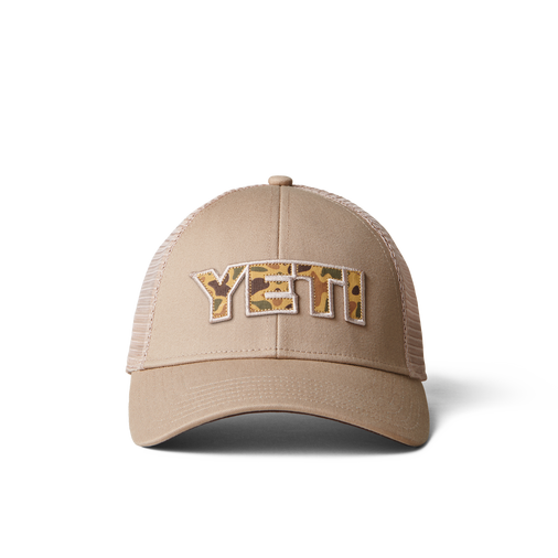 Yeti Camo Logo Badge Trucker Hat - Khaki